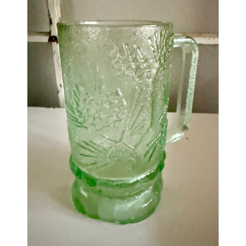 Vintage Indiana Glass Tiara Ponderosa Pine Green Beer Mug | 12oz